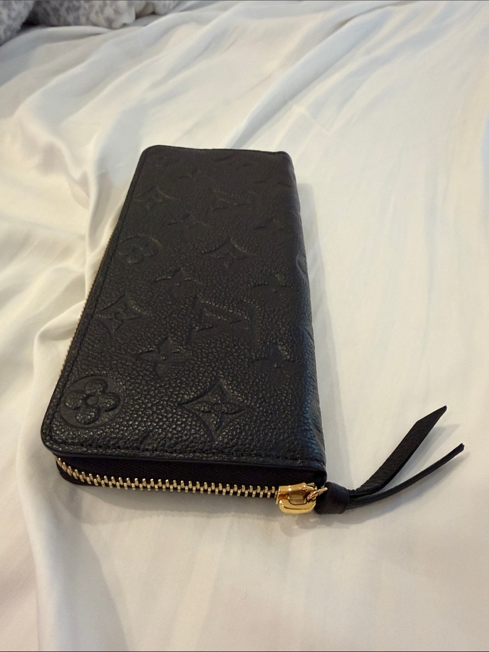 Louis Vuitton Black Monogram Empreinte Zip-Around Wallet with Gold Hardware - Picture 13 of 15